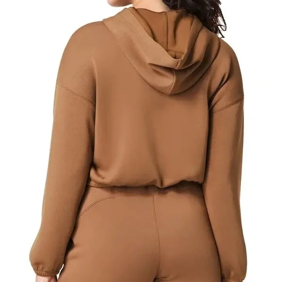 SPANX Airessentials Cinched Hoodie - Cocoa sz S - Picture 3 of 7